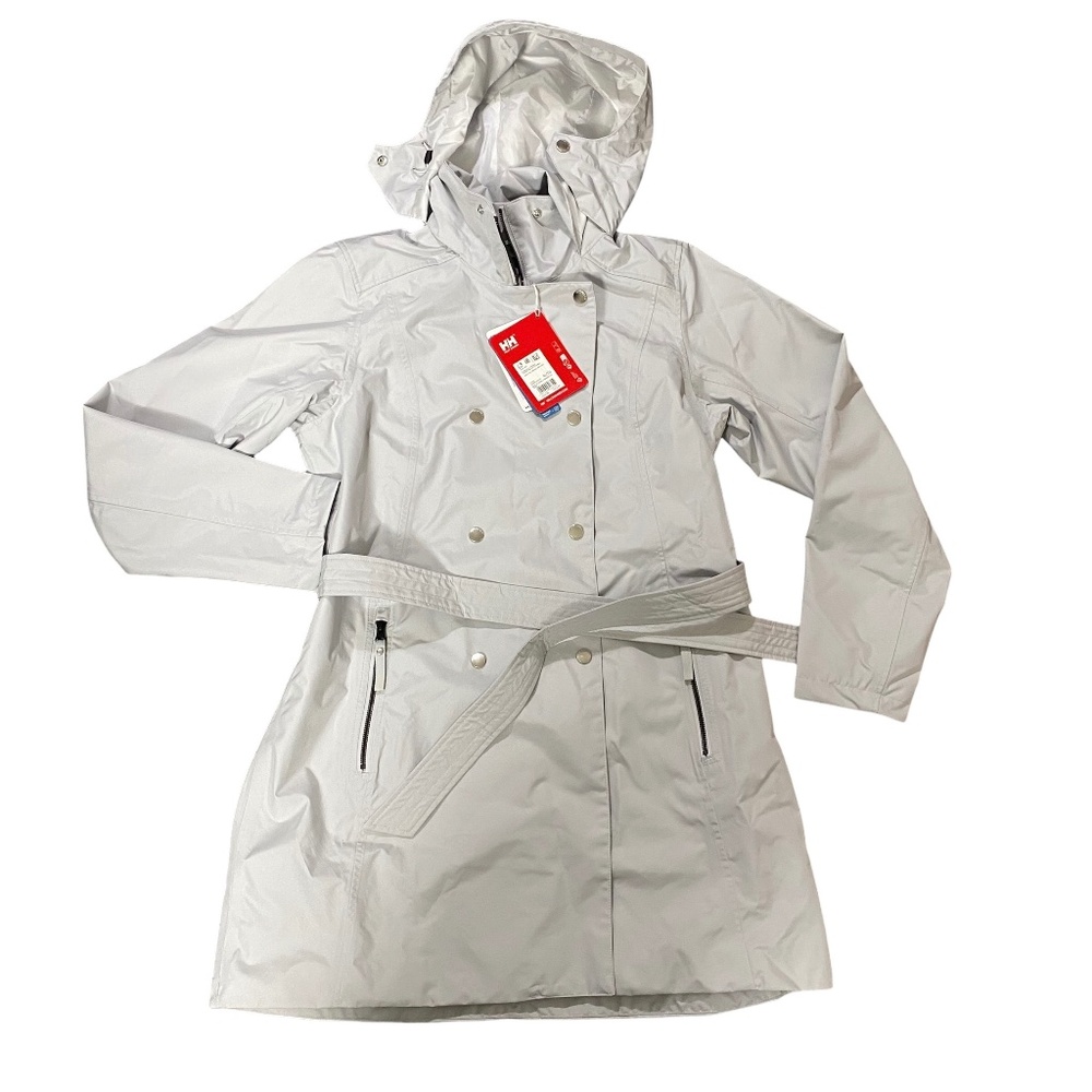 Helly Hansen WELSEY II Trench Coat 53247 Jacket Waterproof Windproof Sz XL Grey